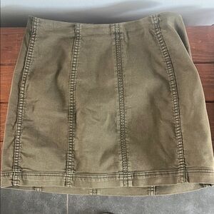 Free People Olive Panelled Mini Skirt